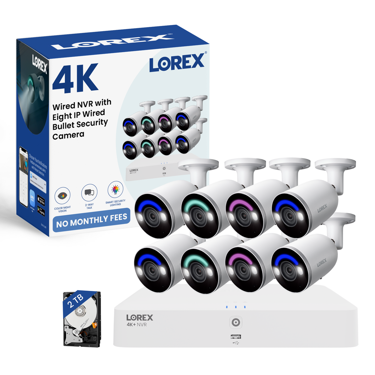 Lorex 4K+ 16-Ch NVR System, 8 PoE cameras