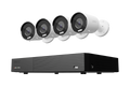 Lorex Connect 4K 8 camera capable 1TB wired NVR system with 4K IP bullet security cameras, 4-camera option