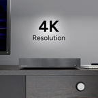 Lorex DVR on a desk with a large 4K Resolution graphic in the background