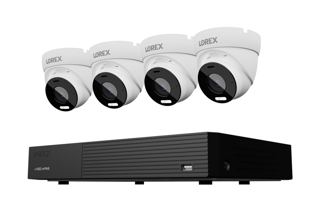 Lorex 4K 8-Ch NVR System, 4K turret cameras