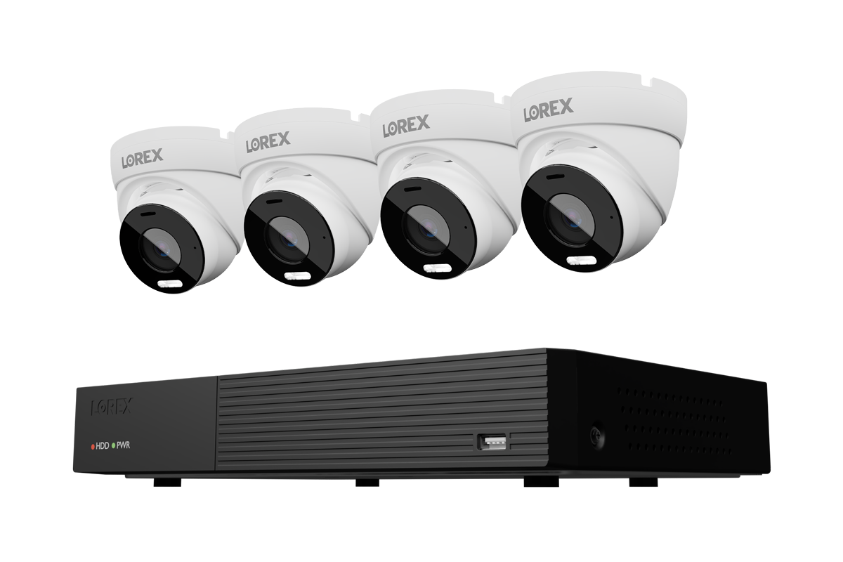 Lorex 4K 8-Ch NVR System, 4K turret cameras