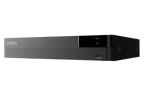 Lorex UA 4K 8-Channel PoE NVR with cables plugged into the rear panel