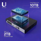 Lorex U-Series 8-channel 4K NVR with two stacked drives on a purple background, noting built in 2TB storage
