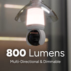 Lorex Connect smart lightbulb camera with 800 lumens, multi-directional and dimmable