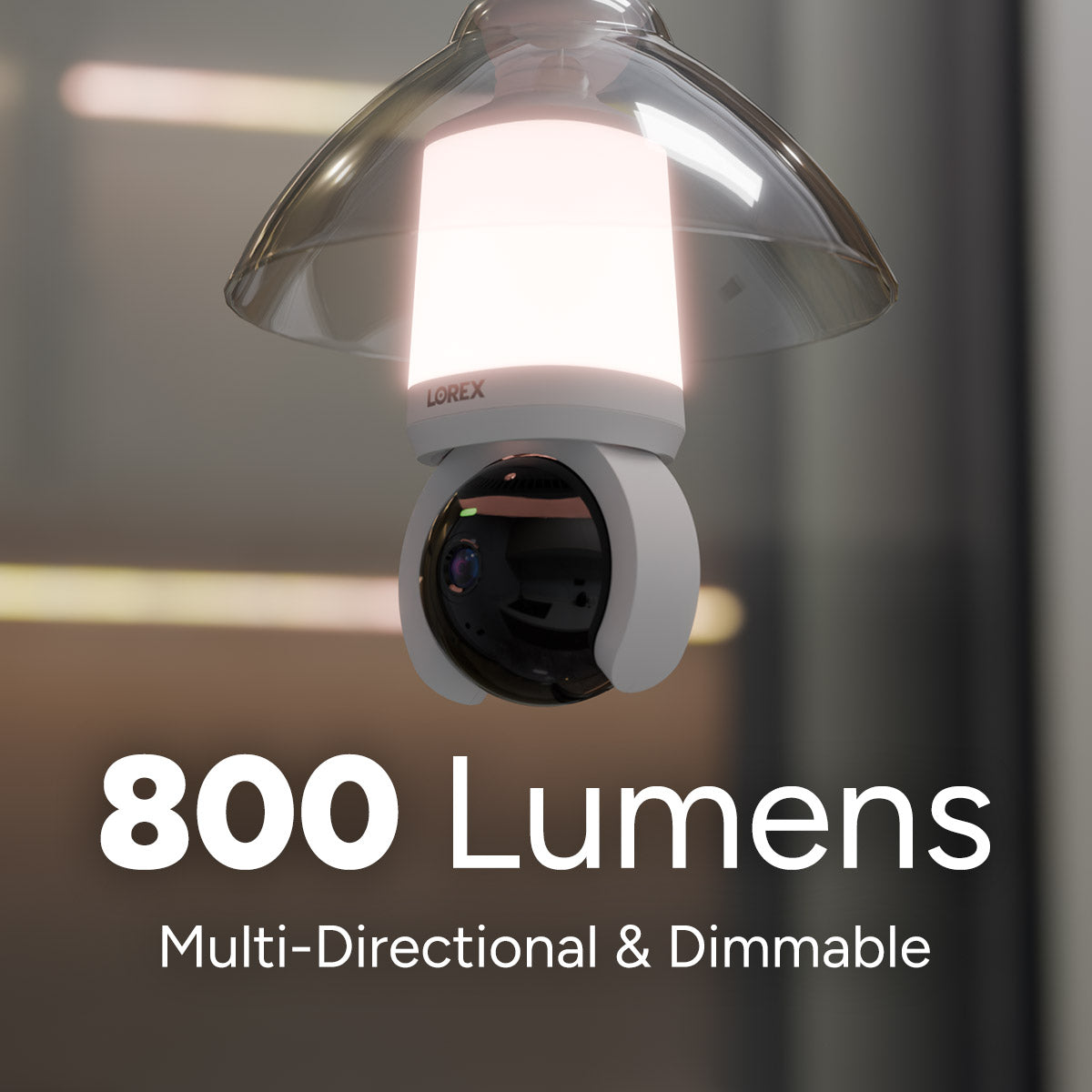 Lorex Connect smart lightbulb camera with 800 lumens, multi-directional and dimmable