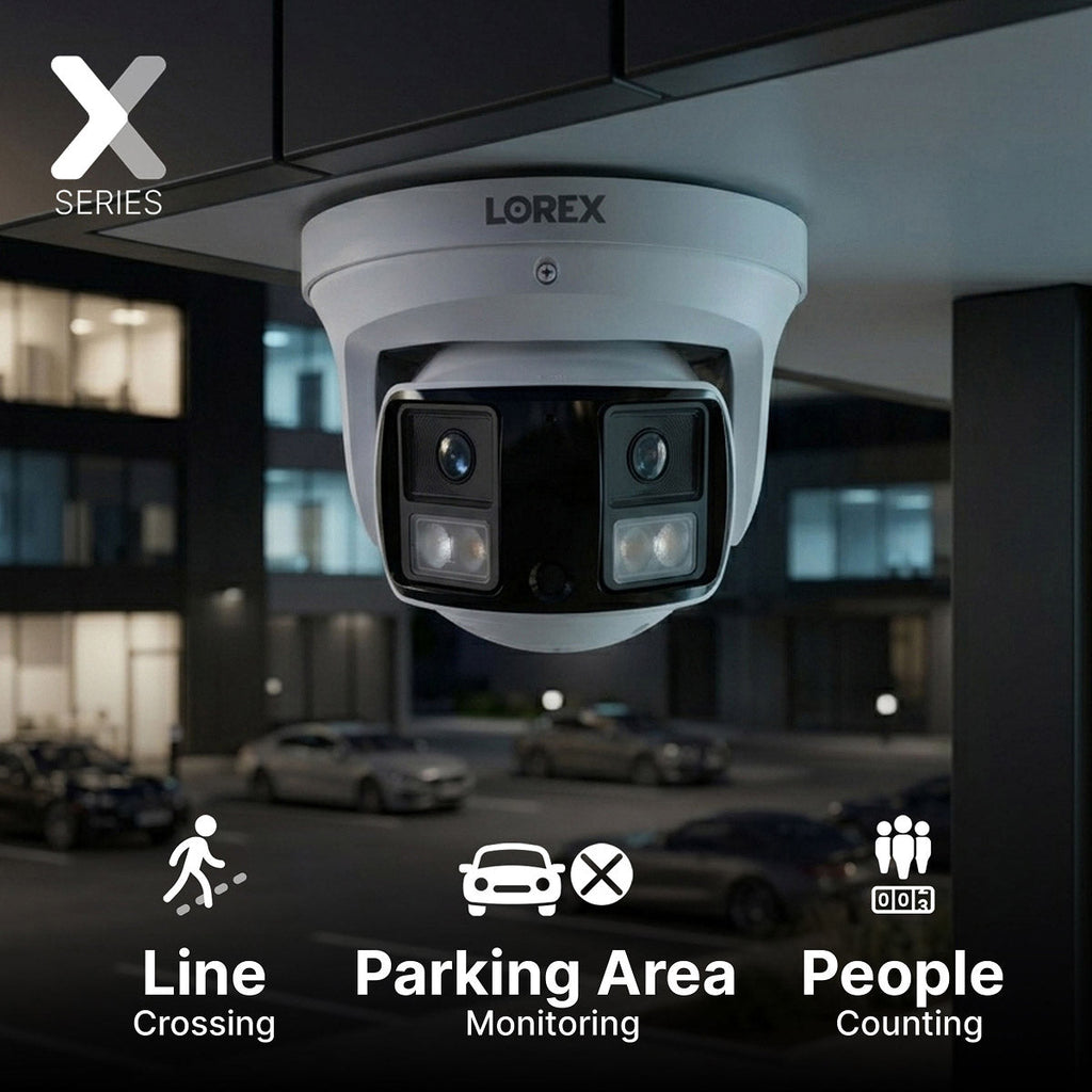 Lorex X Series 8-channel NVR system with X3 dual-lens turret camera
