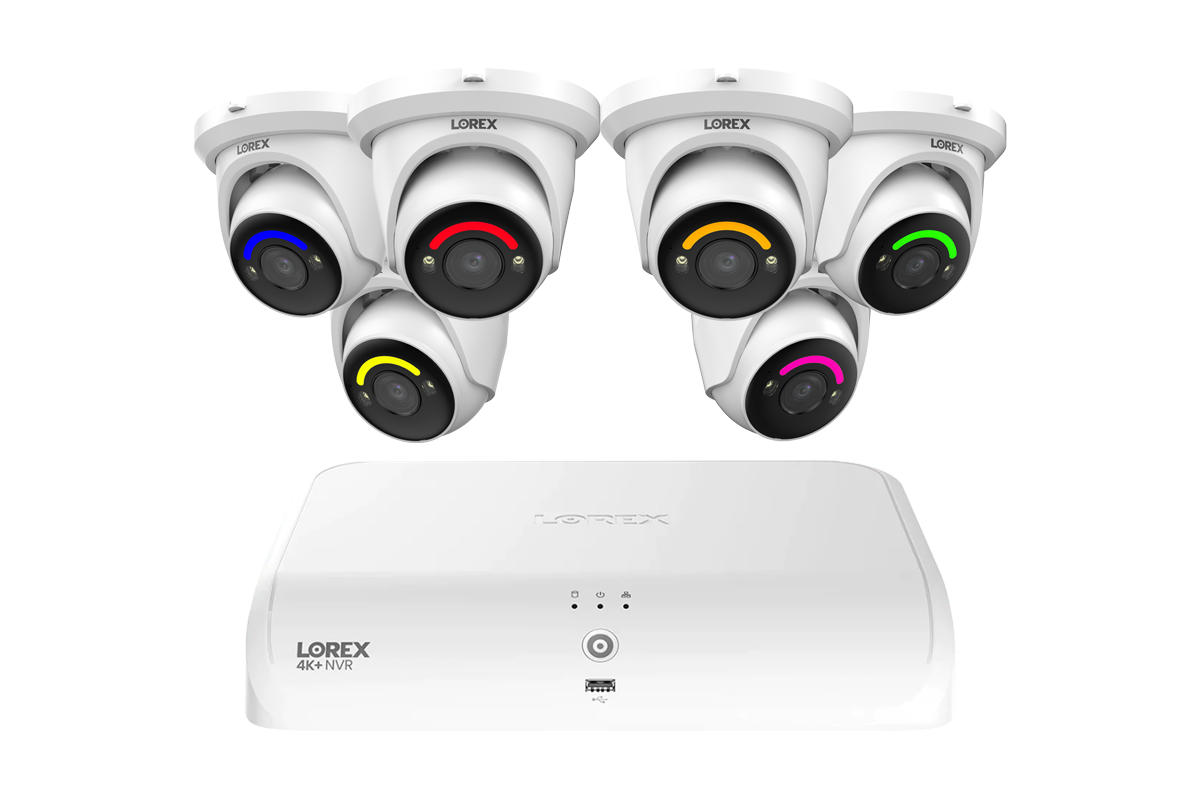 Lorex 4K+ 16-Ch NVR System, H12 turret cameras