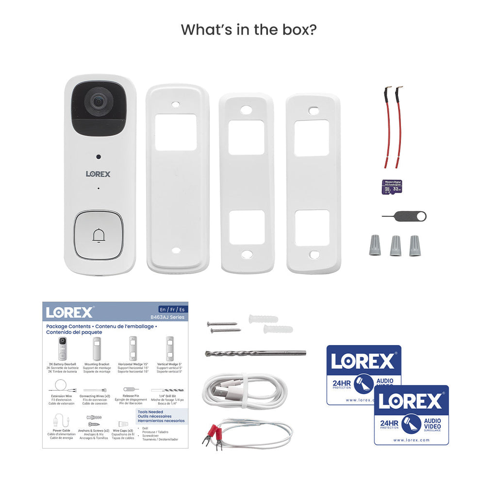 Lorex 2K Battery-Operated Video Doorbell (32GB)