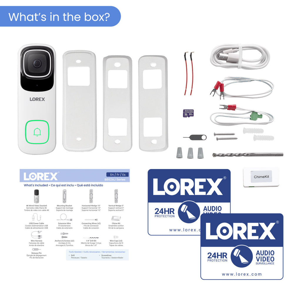 Lorex 4K Wired Video Doorbell (32GB)