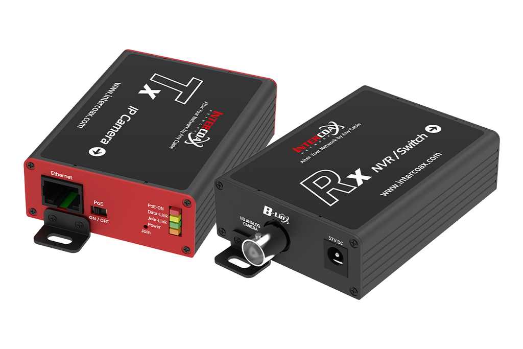 Long Range Ethernet over Coaxial Converter with POE Extender Capability (4000ft end-to-end)