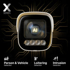Lorex X Series 4K bullet security camera mounted outdoors under an overhang