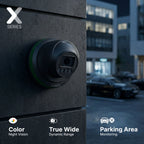 Lorex Connect X Series outdoor turret camera mounted on a wall