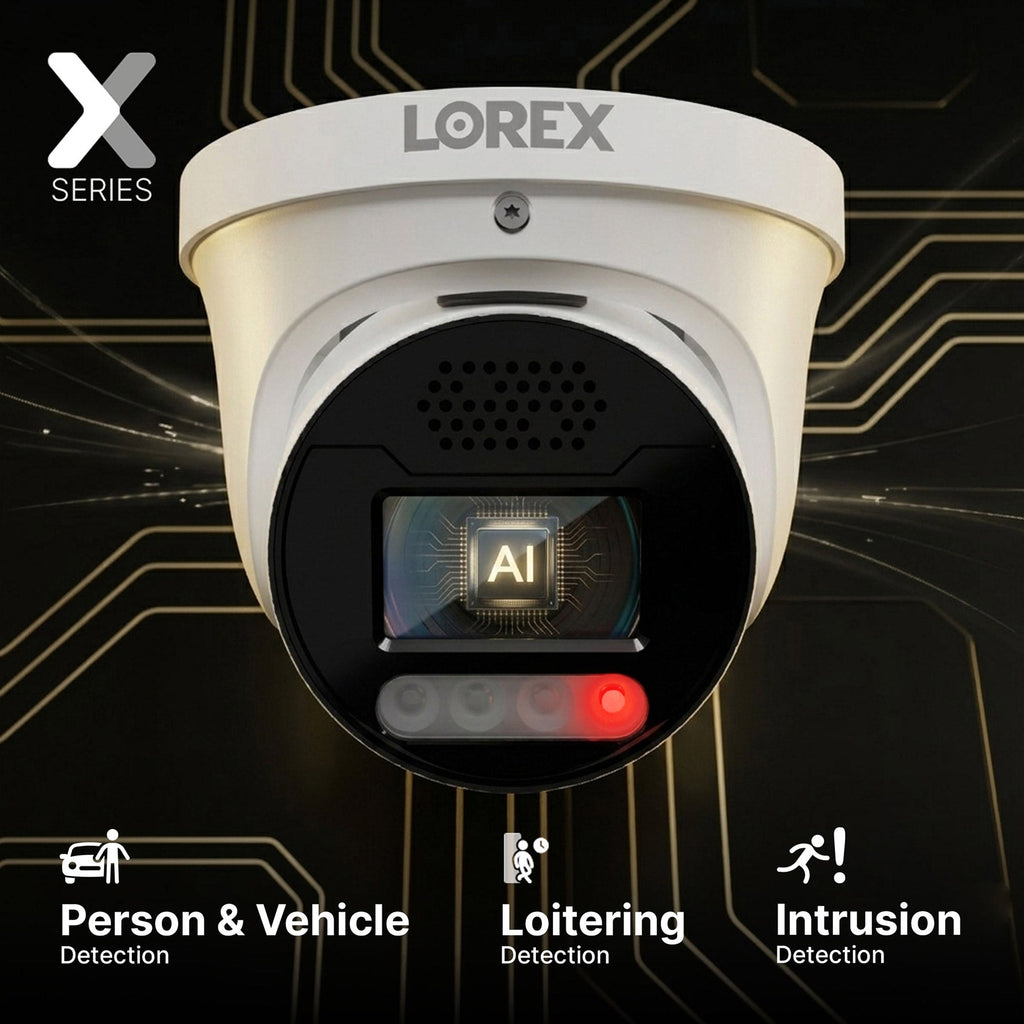 Close up of Lorex X Series turret camera front