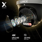 Lorex X Series 4K 8 channel NVR system with X5 turret cameras